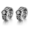 Cubic Zirconia Inlay Stainless Steel Vintage Clip Earrings-Earrings-Innovato Design-Black-Innovato Design