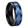 8mm Blue Dragon Inlay with Bright Meteorite Black-Plated Tungsten Wedding Band-Rings-Innovato Design-12.5-Innovato Design