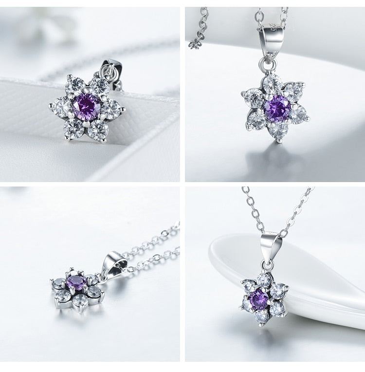 Crystal 925 Sterling Silver Necklace, Stud Earrings & Ring Fashion Wedding Jewelry Set-Jewelry Sets-Innovato Design-6-Innovato Design