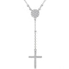 Rosary with Turkish Evil Eye 925 Sterling Silver Necklace-Necklaces-Innovato Design-Silver-18 Inch-Innovato Design