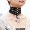 Four-Layer Punk Choker Collar Leather Gothic Harajuku Necklace-Necklace-Innovato Design-Black-Innovato Design