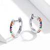 Cubic Zirconia 925 Sterling Silver Fashion Hoop Earrings-Earrings-Innovato Design-Rose Gold-Innovato Design