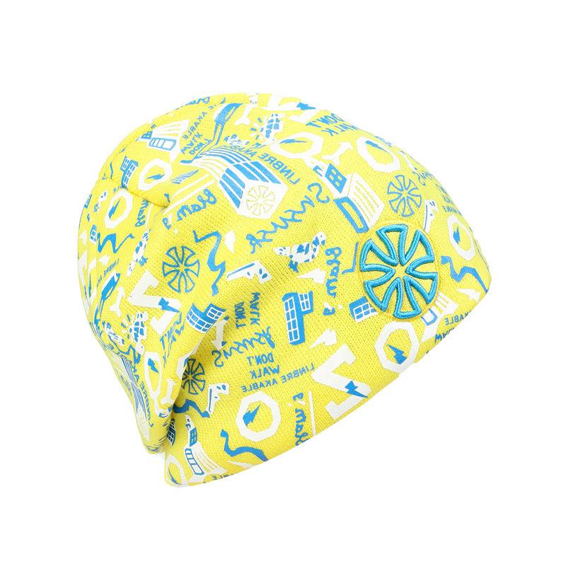Hip-hop Knit Hat, Skullie or Beanie with Stickers and Patch-Hats-Innovato Design-Pink-Innovato Design