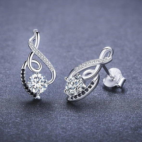 Cubic Zirconia 925 Sterling Silver Vintage Wedding Stud Earrings-Earrings-Innovato Design-Innovato Design