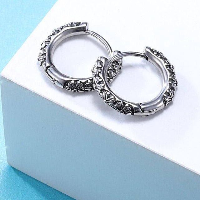 3 Pairs Gothic Ear Rounds 316L Stainless Steel Punk Hoop Earrings Set-Earrings-Innovato Design-Innovato Design