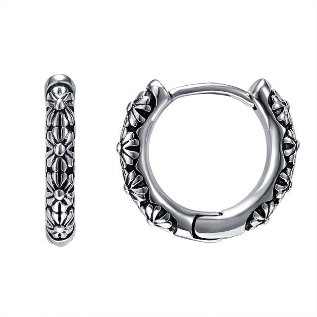 3 Pairs Gothic Ear Rounds 316L Stainless Steel Punk Hoop Earrings Set-Earrings-Innovato Design-Innovato Design