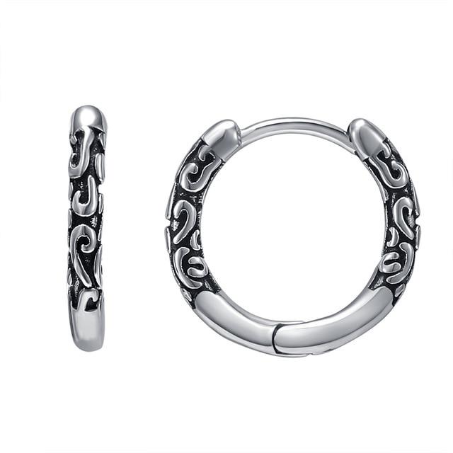 3 Pairs Gothic Ear Rounds 316L Stainless Steel Punk Hoop Earrings Set-Earrings-Innovato Design-Innovato Design