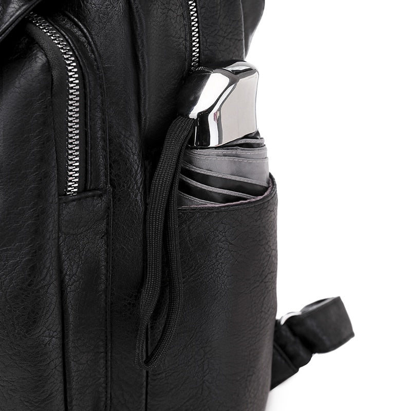 Tassel Leather Shoulder Bag and School Backpack-Backpacks-Innovato Design-Brown-Innovato Design