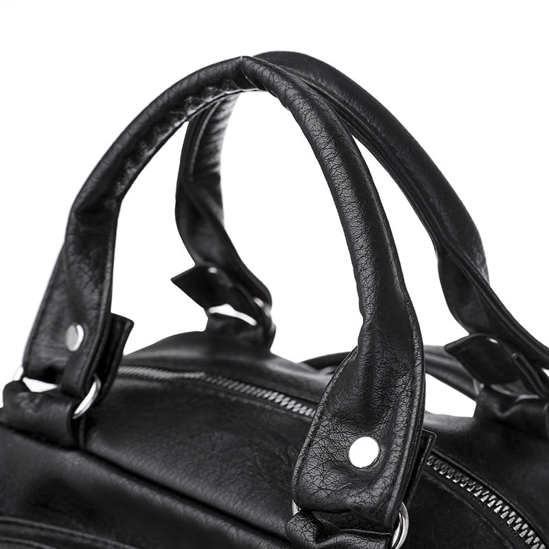 Tassel Leather Shoulder Bag and School Backpack-Backpacks-Innovato Design-Brown-Innovato Design