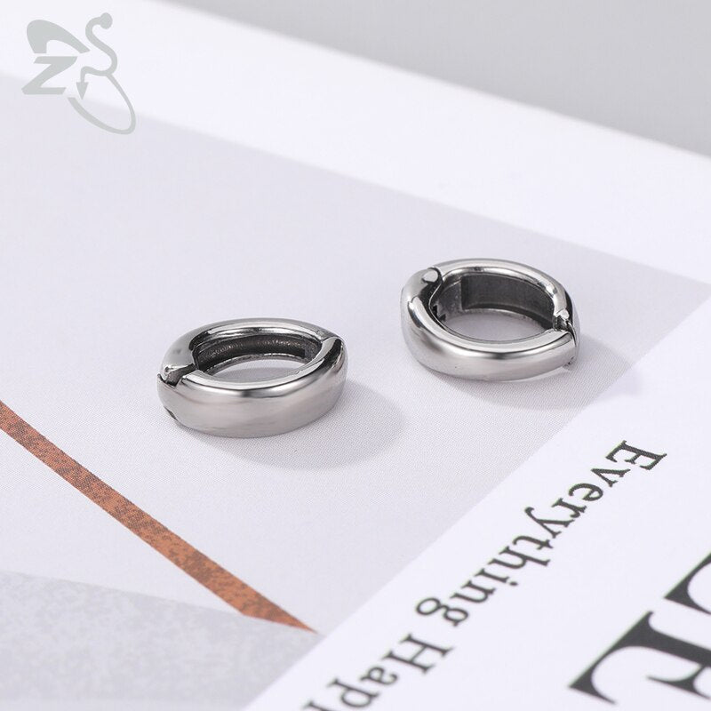 3 Pairs Gothic Small Ear Rounds Stainless Steel Vintage Punk Rock Hoop Earrings-Earrings-Innovato Design-Innovato Design