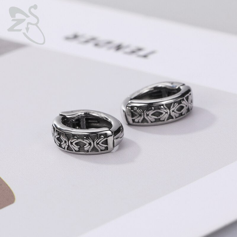 3 Pairs Gothic Small Ear Rounds Stainless Steel Vintage Punk Rock Hoop Earrings-Earrings-Innovato Design-Innovato Design