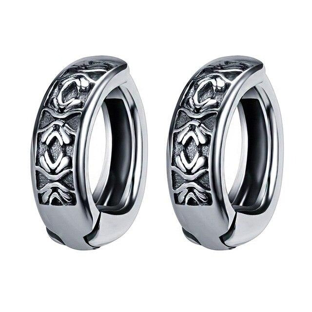 3 Pairs Gothic Small Ear Rounds Stainless Steel Vintage Punk Rock Hoop Earrings-Earrings-Innovato Design-Innovato Design