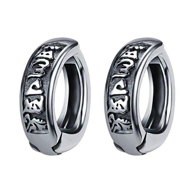 3 Pairs Gothic Small Ear Rounds Stainless Steel Vintage Punk Rock Hoop Earrings-Earrings-Innovato Design-Innovato Design