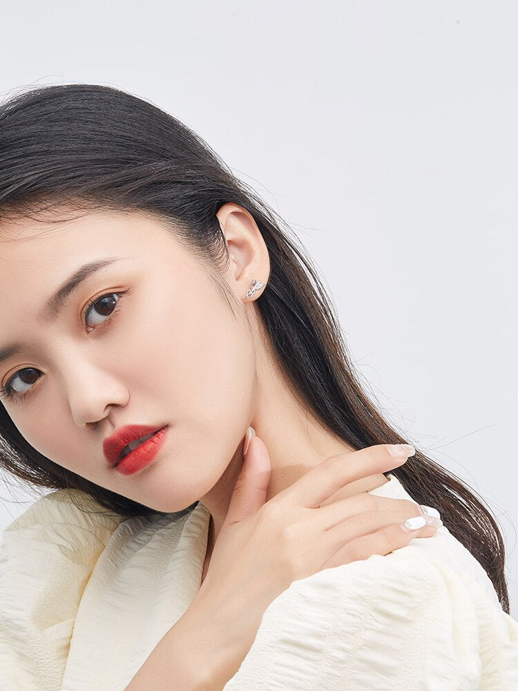 Fairy Angel Cubic Zirconia 925 Sterling Silver Luxury Stud Earrings-Earrings-Innovato Design-Innovato Design