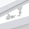 Fairy Angel Cubic Zirconia 925 Sterling Silver Luxury Stud Earrings-Earrings-Innovato Design-Innovato Design