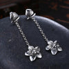 Pretty Flower Long Tassel 925 Sterling Silver Simple Fine Earrings-Earrings-Innovato Design-Innovato Design