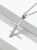 Simple Crucifix with Cubic Zirconia 925 Sterling Silver Fashion Pendant Necklace