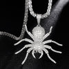 Cubic-Zirconia-Studded Spider Hip-hop Pendant Necklace-Necklaces-Innovato Design-Gold-4mm Rope-20in-Innovato Design