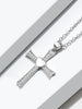 Cubic Zirconia Crucifix with Heart 925 Sterling Silver Fashion Pendant Necklace