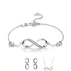Infinity Cubic Zirconia 925 Sterling Silver Necklace, Bracelet & Earrings Wedding Jewelry Set-Jewelry Sets-Innovato Design-Innovato Design