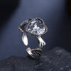 Heart-Shaped Cubic Zirconia 925 Sterling Silver Adjustable Ring-Rings-Innovato Design-Innovato Design
