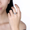 Heart-Shaped Cubic Zirconia 925 Sterling Silver Adjustable Ring-Rings-Innovato Design-Innovato Design