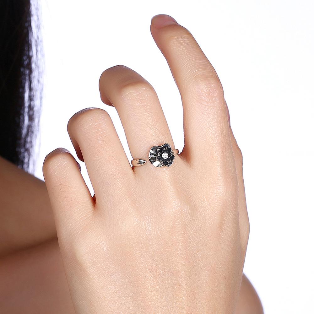 Lotus 925 Sterling Silver Adjustable Ring-Rings-Innovato Design-Innovato Design