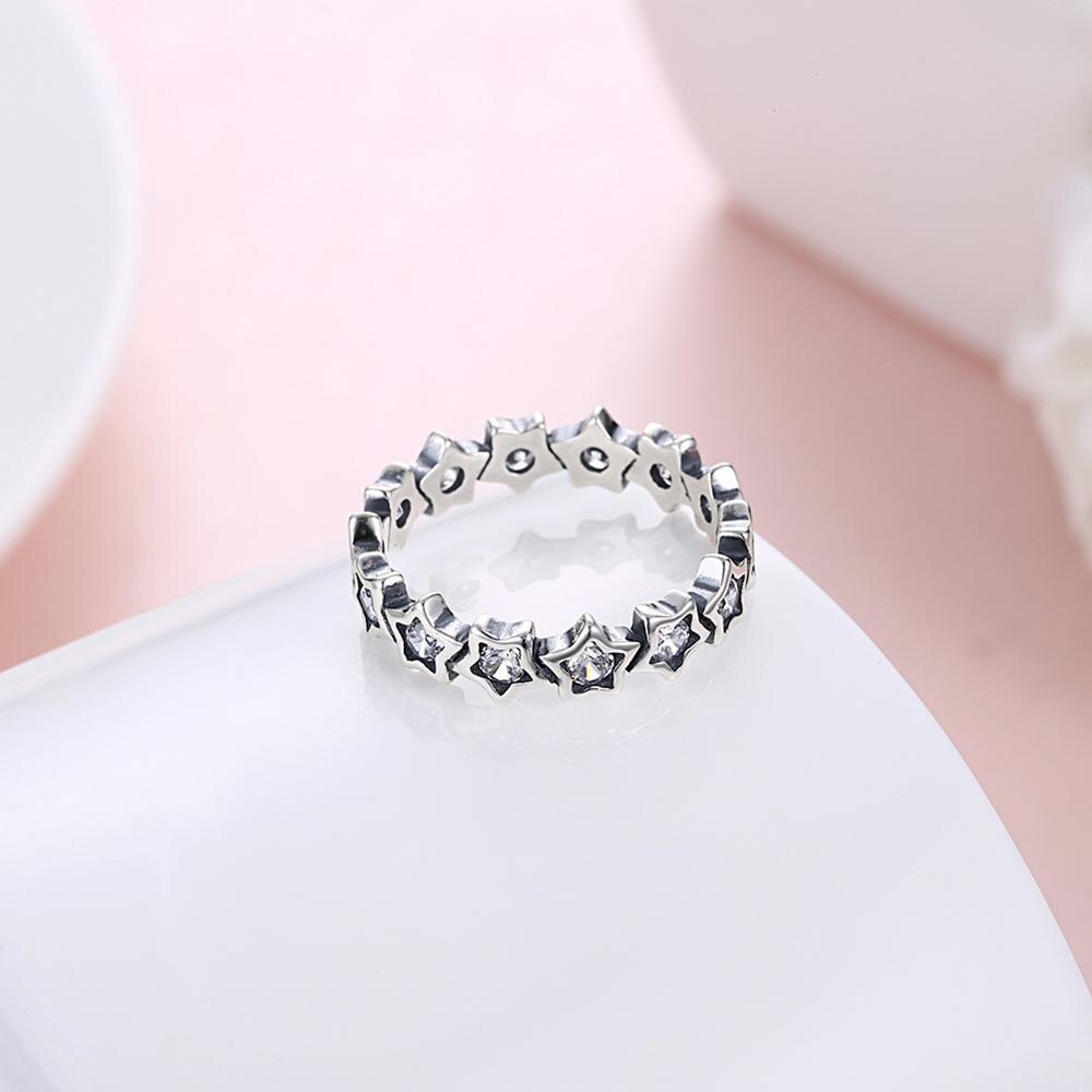 Stars with Cubic Zirconia 925 Sterling Silver Romantic Design Ring-Rings-Innovato Design-6-Innovato Design