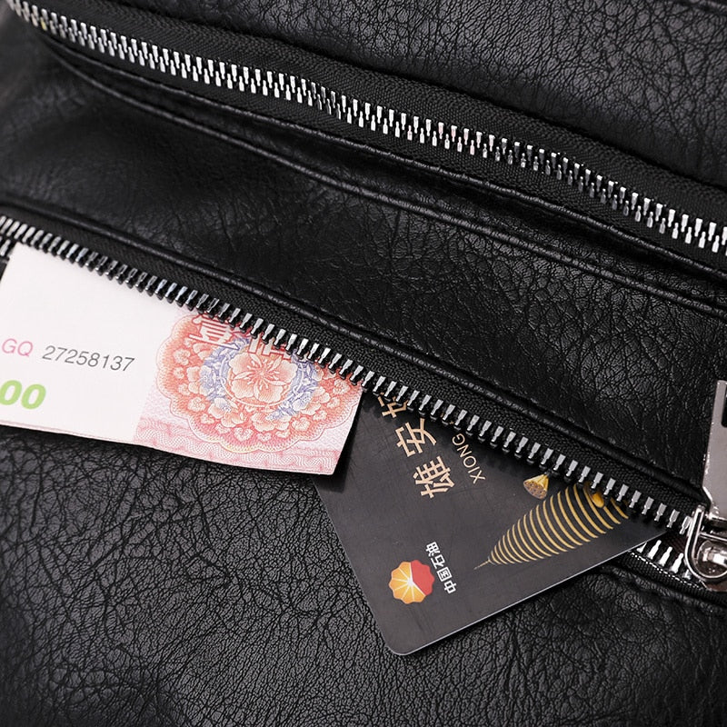 Multifunction PU Leather School Bag, Travel Bag and Backpack-Backpacks-Innovato Design-Red-Innovato Design