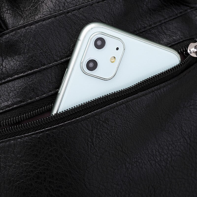 Multifunction PU Leather School Bag, Travel Bag and Backpack-Backpacks-Innovato Design-Red-Innovato Design