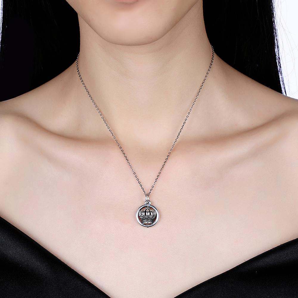 Crown 925 Sterling Silver Pendant Necklace-Necklaces-Innovato Design-Innovato Design