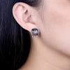 Austrian Crystal 925 Sterling Silver Colorful Fine Earrings-Earrings-Innovato Design-Black-Innovato Design