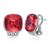 Austrian Crystal 925 Sterling Silver Colorful Fine Earrings-Earrings-Innovato Design-Red-Innovato Design
