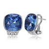 Austrian Crystal 925 Sterling Silver Colorful Fine Earrings-Earrings-Innovato Design-Blue-Innovato Design