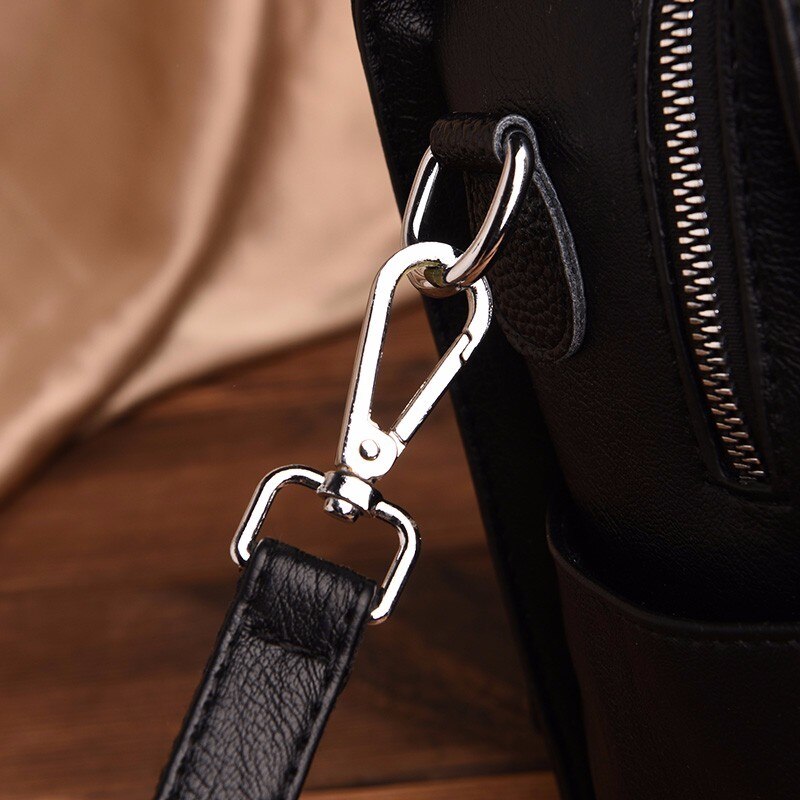 Vintage Casual Tassel Genuine Leather Travel Backpack-Handbags-Innovato Design-Black-Innovato Design