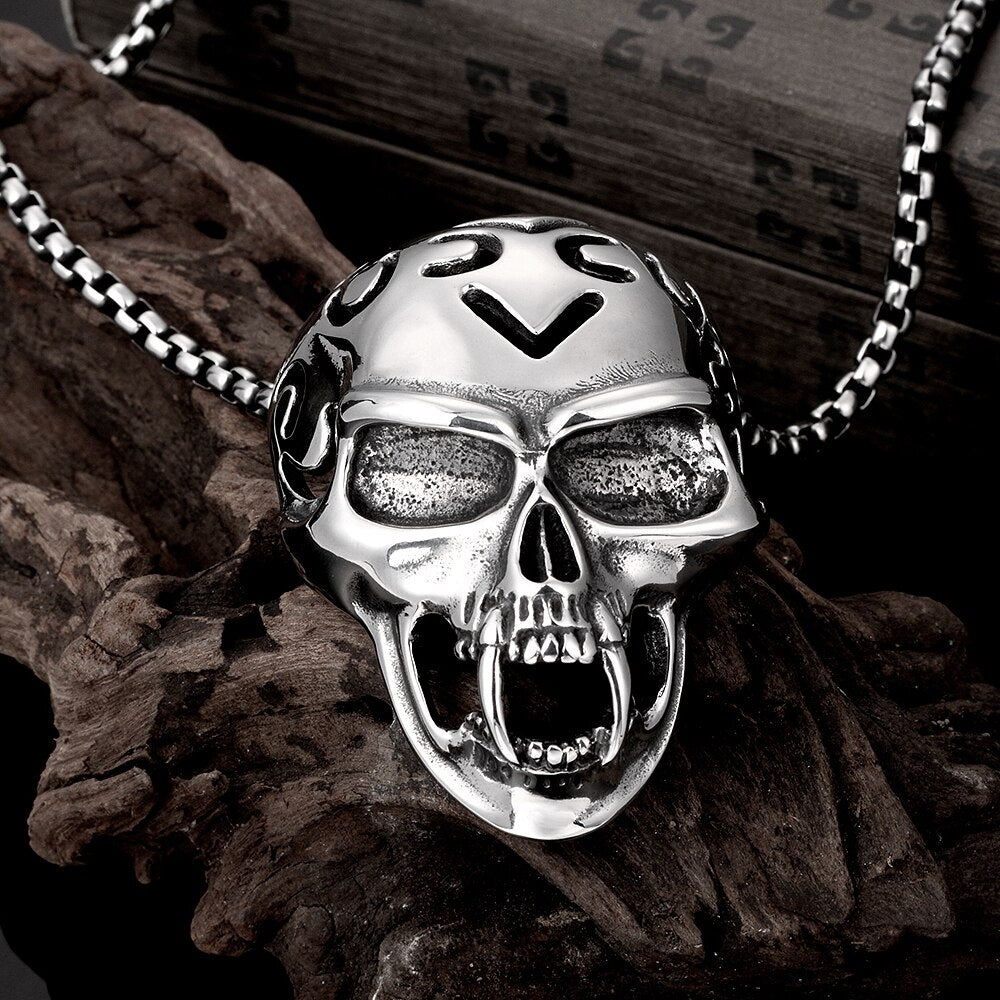 Skull Stainless Steel Fashion Necklace-Necklaces-Innovato Design-Innovato Design