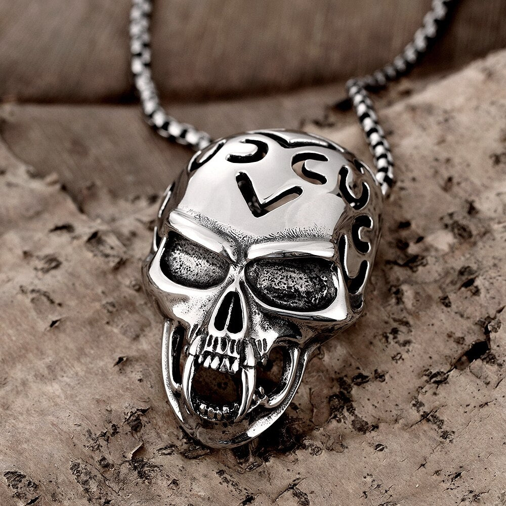Skull Stainless Steel Fashion Necklace-Necklaces-Innovato Design-Innovato Design
