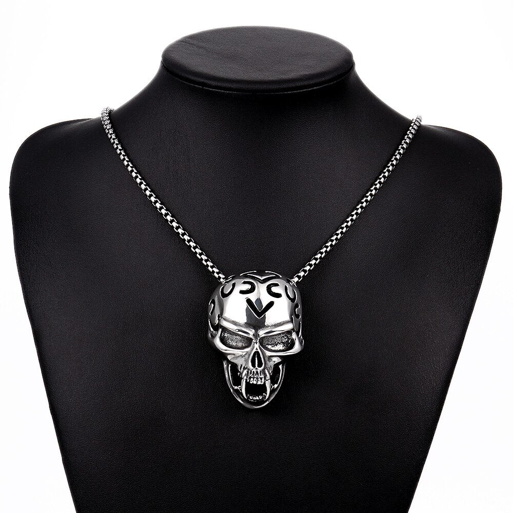 Skull Stainless Steel Fashion Necklace-Necklaces-Innovato Design-Innovato Design