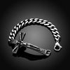 Jesus Religious Cross Chain Link Stainless Steel Fashion Punk Style Bracelet