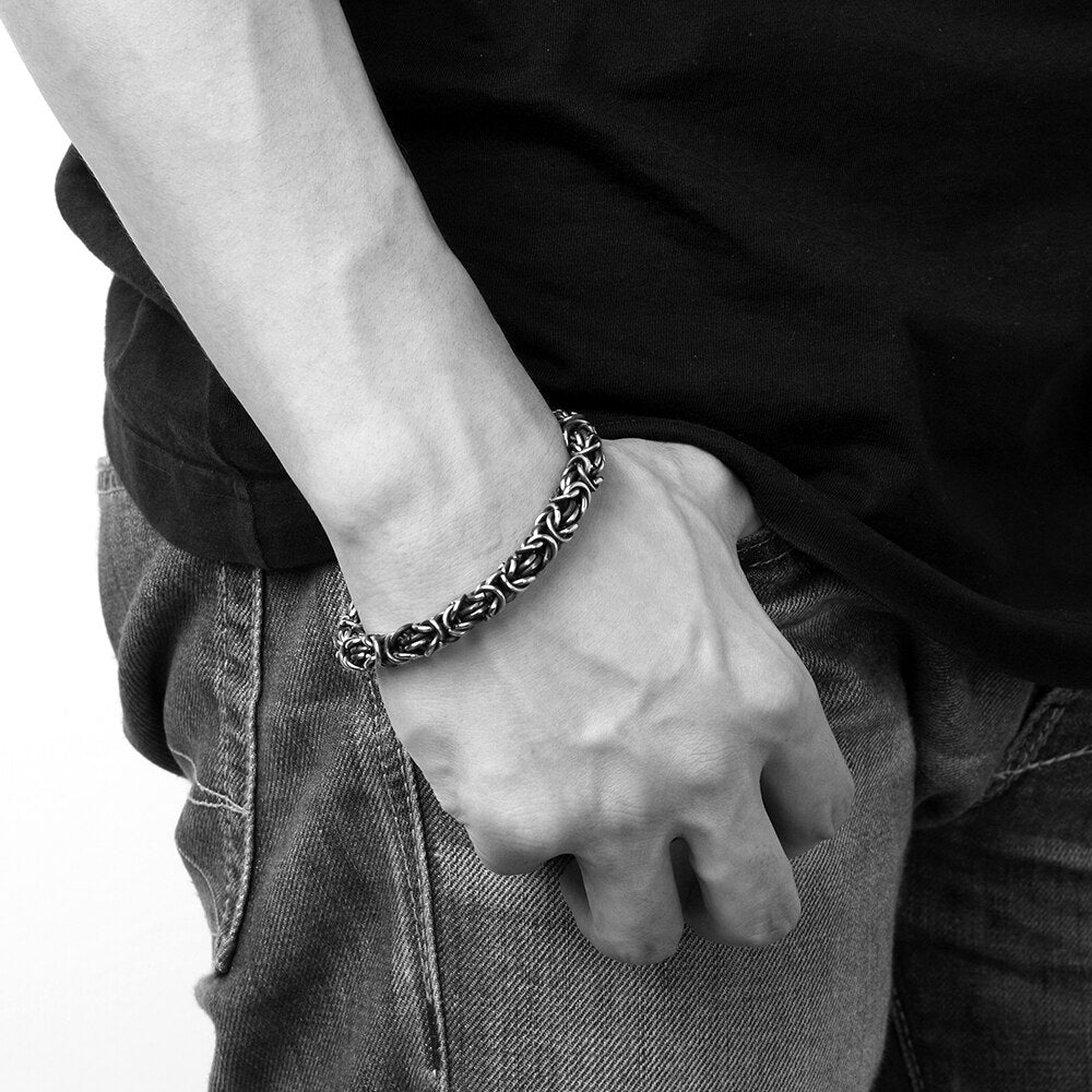 Popcorn Chain Link Stainless Steel Fashion Retro Bracelet-Bracelets-Innovato Design-Innovato Design