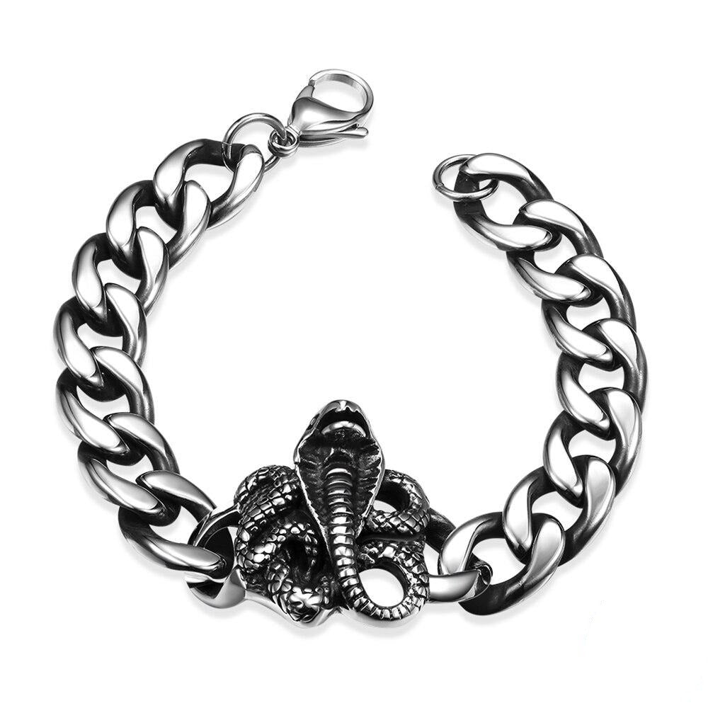 Creative Snake Design Link Chain Stainless Steel Classic Bracelet-Bracelets-Innovato Design-Innovato Design