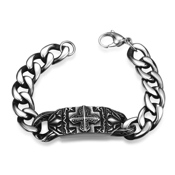 Cross Design Chain Link Stainless Steel Fashion Retro Bracelet-Bracelets-Innovato Design-Innovato Design