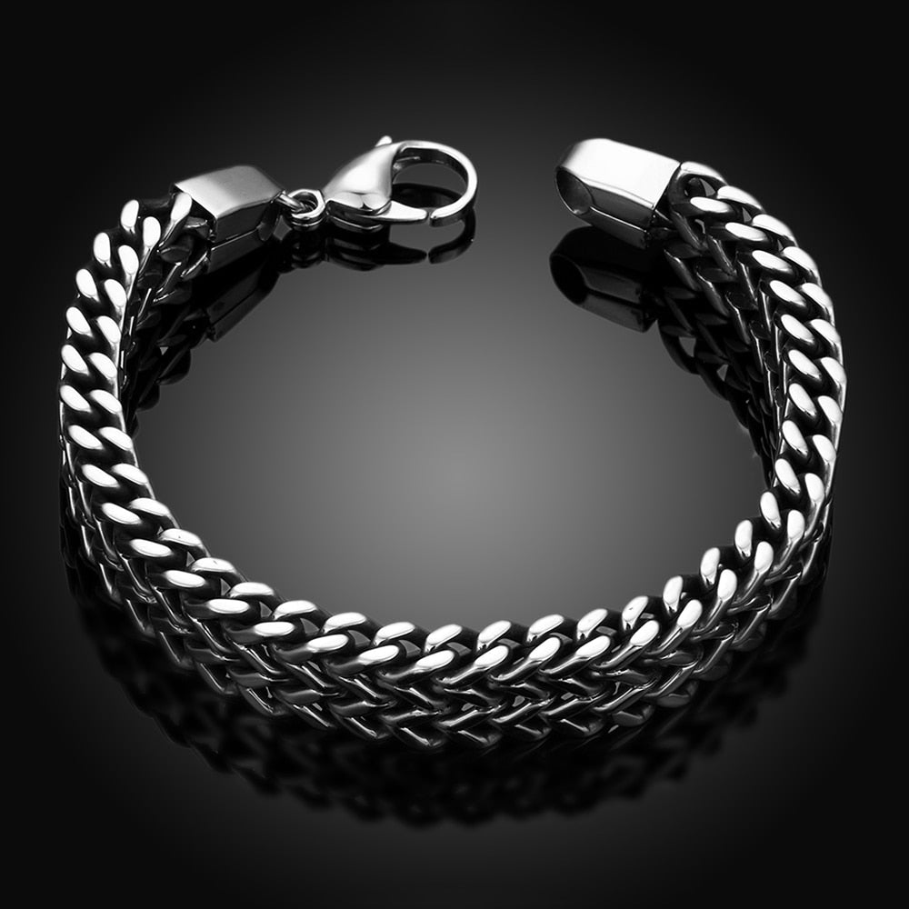 Double Layer Link Chain Stainless Steel Fashion Hip-Hop Bracelet-Bracelets-Innovato Design-Innovato Design
