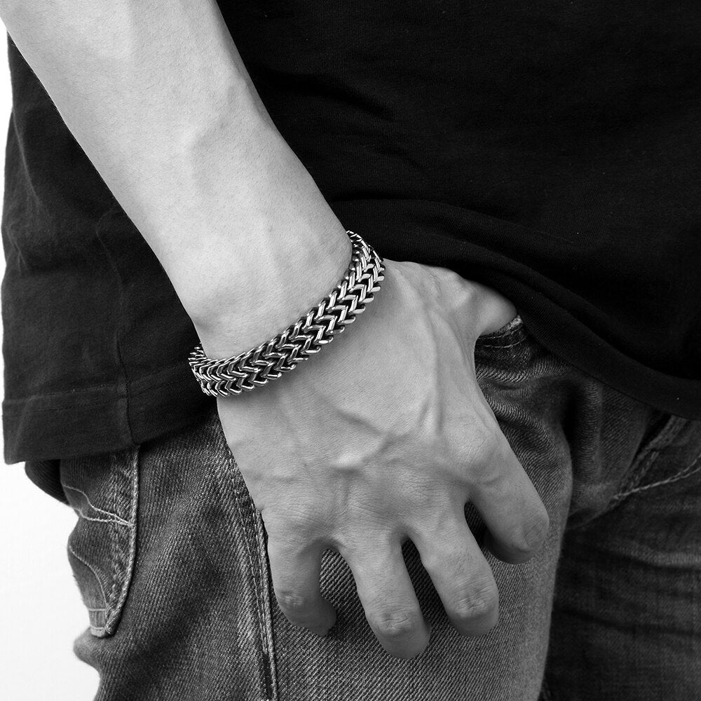 Double Layer Link Chain Stainless Steel Fashion Hip-Hop Bracelet-Bracelets-Innovato Design-Innovato Design
