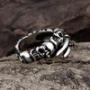 Gothic Demon Skull and Claw 316L Stainless Steel Vintage Biker Punk Rock Ring