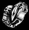 Gothic Demon Skull and Claw 316L Stainless Steel Vintage Biker Punk Rock Ring