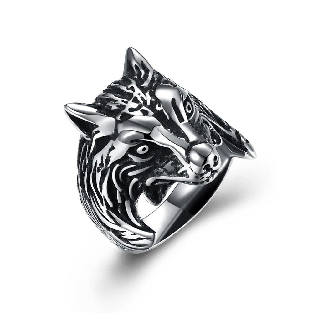 Creative Wolf Head Stainless Steel Classic Fashion Punk Ring-Rings-Innovato Design-8-Innovato Design