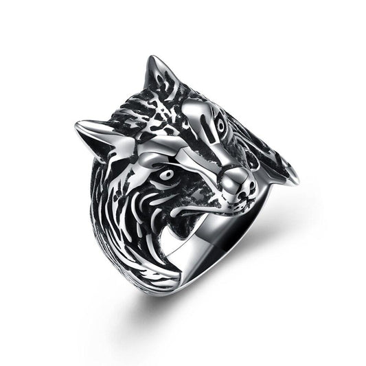 Creative Wolf Head Stainless Steel Classic Fashion Punk Ring