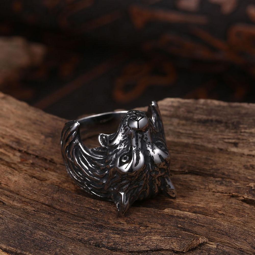 Creative Wolf Head Stainless Steel Classic Fashion Punk Ring-Rings-Innovato Design-8-Innovato Design