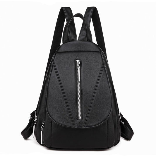 Black Leather School Bag and Backpack-Backpacks-Innovato Design-A-Innovato Design